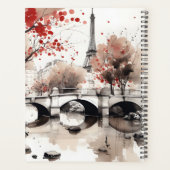 ウォータカラーエッフェルタワーパリフランス プランナー手帳 (裏面)