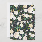 ウォータカラーエレガントフローラガウンブライダルシャワー 招待状 (裏面)