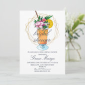 ウォータカラーカクテルトロピカルブライダルシャワー 招待状 (スタンド正面)