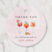 ウォータカラーカクテルパーティーブライダルシャワー フェイバータグ (裏面)