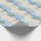 ウォータカラーキュート雪だるまオンバカンス ラッピングペーパー (角)