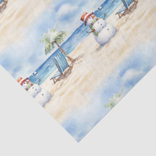 ウォータカラーキュート雪だるまオンバカンス 薄葉紙 (詳細)