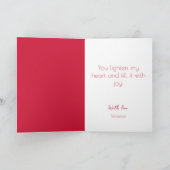 ウォータカラーキューピッドハッピーバレンタインデー カード (内部)