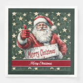 ウォータカラークラシックサンタクロースファミリーナプキンス (正面)