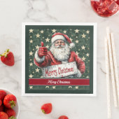 ウォータカラークラシックサンタクロースファミリーナプキンス (インサイチュ)