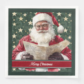 ウォータカラークラシックサンタクロース紙ナプキンス (正面)