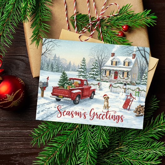 ウォータカラークリスマスのポストカード シーズンポストカード