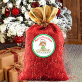 ウォータカラークリスマスカバリヤキングチャールズスパニエル犬 ラウンドシール