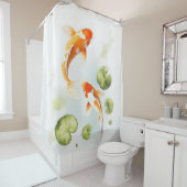 ウォータカラーコイポンドセレニティ日本のスタイル シャワーカーテン (インサイチュ)