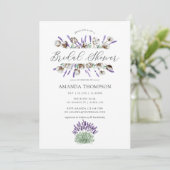 ウォータカラーコットンラベンダーカントリーブライダルシャワー 招待状 (スタンド正面)