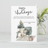 ウォータカラーコンフィコージーチェアフラットホリデーカード シーズンカード (スタンド正面)