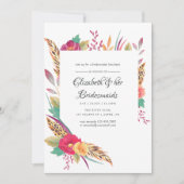 ウォータカラーサファリ結婚ーのブリデスメイド昼食会 招待状 (正面)