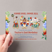 ウォータカラーサーカスカーニバルトレイン子供の誕生日 アクリル招待状 (インサイチュ (ポータブル))