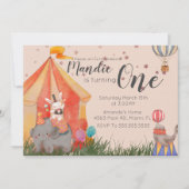 ウォータカラーサーカスヴィンテージカウンティフェアカーニバル 招待状 (正面)