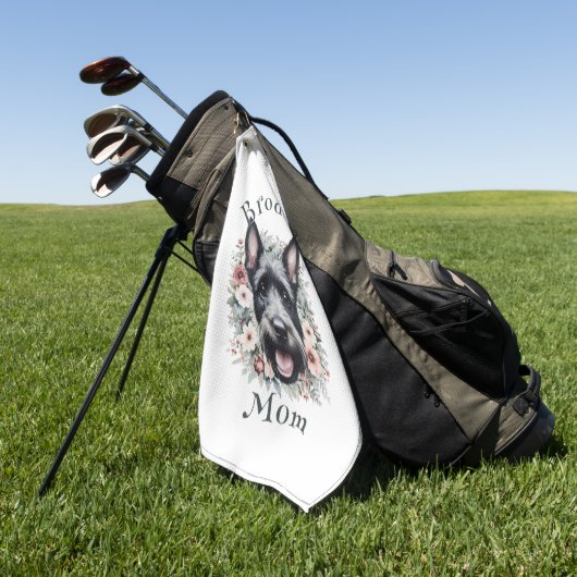 ウォータカラースコットランド及びフローラリース ゴルフタオル (グリーン)