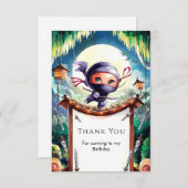 ウォータカラースパイ忍者誕生日 サンキューカード (正面/裏面)