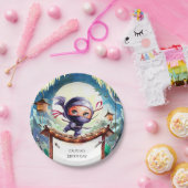 ウォータカラースパイ忍者誕生日 ペーパープレート (パーティー)