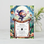 ウォータカラースパイ忍者誕生日 招待状 (スタンド正面)