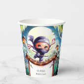 ウォータカラースパイ忍者誕生日 紙コップ (正面)