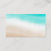 ウォータカラーティール（緑がかった色）&タンエレガントビーチ結婚式プレイス プレイスカード (裏面)