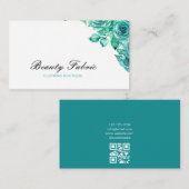 ウォータカラーティール(緑がかった色)バラズアパレルブティック 名刺 (正面/裏面)