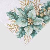 ウォータカラーティール（緑がかった色）フローラホリデーティッシュペーパー 薄葉紙 (詳細)