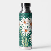 ウォータカラーデイジーブーケオンキルテッドドット ウォーターボトル (左面)
