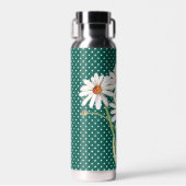 ウォータカラーデイジーブーケオンキルテッドドット ウォーターボトル (正面)