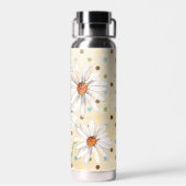 ウォータカラーデイジーブーケオンキルテッドドット ウォーターボトル (背面)