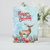 ウォータカラートナディアタイポグラフィハッピーホリデー カード (スタンド正面)