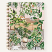 ウォータカラートロピカル観葉植物ToDoリスト ノートブック (正面)