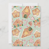 ウォータカラートールジンジャーブレッドハウスホリデーパーティー 招待状 (裏面)