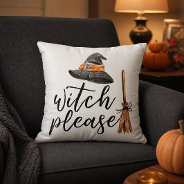 ウォータカラーハロウィン ホワイト ウィッチ プリーズ クッション