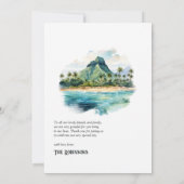 ウォータカラーハワイ行き先ウェディング サンキューカード (裏面)