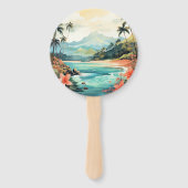 ウォータカラーハワイ行き先ウェディング ハンドファン (裏面)