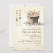 ウォータカラーバブル&ブライトカップルブライダルシャワー 招待状 (正面)