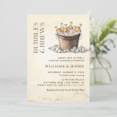 ウォータカラーバブル&ブライトカップルブライダルシャワー 招待状 (スタンド正面)