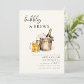 ウォータカラーバブル&ブライトカップルブライダルシャワー 招待状 (スタンド正面)