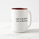 ウォータカラーバラ春ブーケ&ラブ引用文 ツートーンマグカップ (正面右)