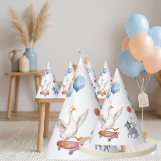ウォータカラーパステル ワンシリーガチョウ 1歳の誕生日 パーティーハット