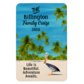 ウォータカラービーチペリカン海クルーズキャビンドア マグネット (縦)