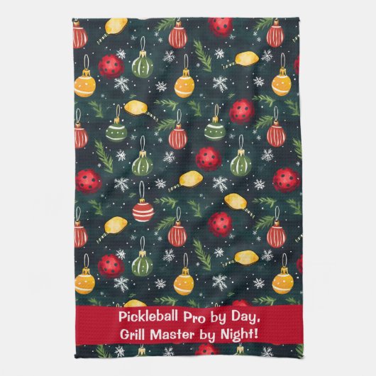 ウォータカラーピックボールホリデーラリー キッチンタオル (縦)