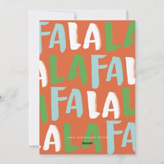 ウォータカラーファララレッドホリデークリスマス シーズンカード (裏面)