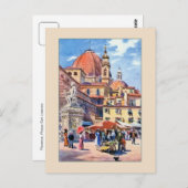 ウォータカラーフィレンツェPiazzaサンロレンツォ ポストカード (正面/裏面)