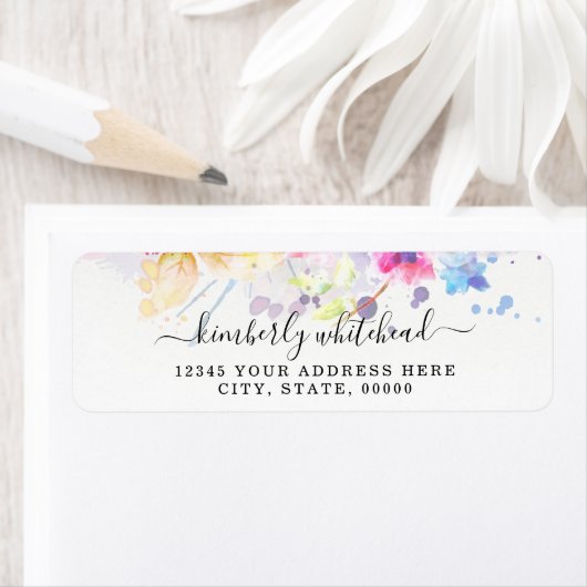 ウォータカラーフローラエレガントパステル ラベル (インサイチュ)