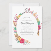ウォータカラーフローラサファリブライダルシャワー 招待状 (正面)