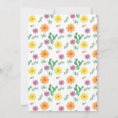 ウォータカラーフローラスペインのフェスタブライダルシャワー 招待状 (裏面)