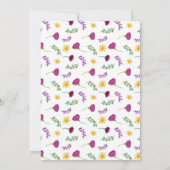 ウォータカラーフローラスペインのフェスタ婚約パーティ 招待状 (裏面)