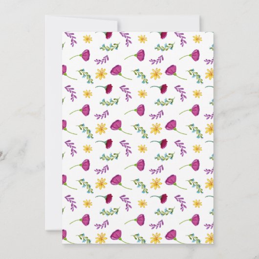 ウォータカラーフローラスペインのフェスタ婚約パーティ 招待状 (裏面)