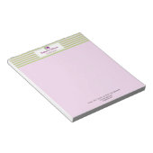 ウォータカラーフローラバラパステルストライプパーソナライズされたズ ノートパッド (アングル)